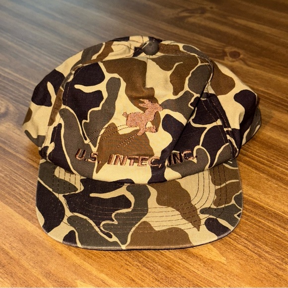 U.S. Intec Brown Camo Camouflage Baseball Cap Hat Vintage - Picture 1 of 1